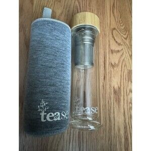 Tease 3-in-1 Glass Bamboo Tea Tumbler Iced Coffee Travel Bottle With‎ Cozy